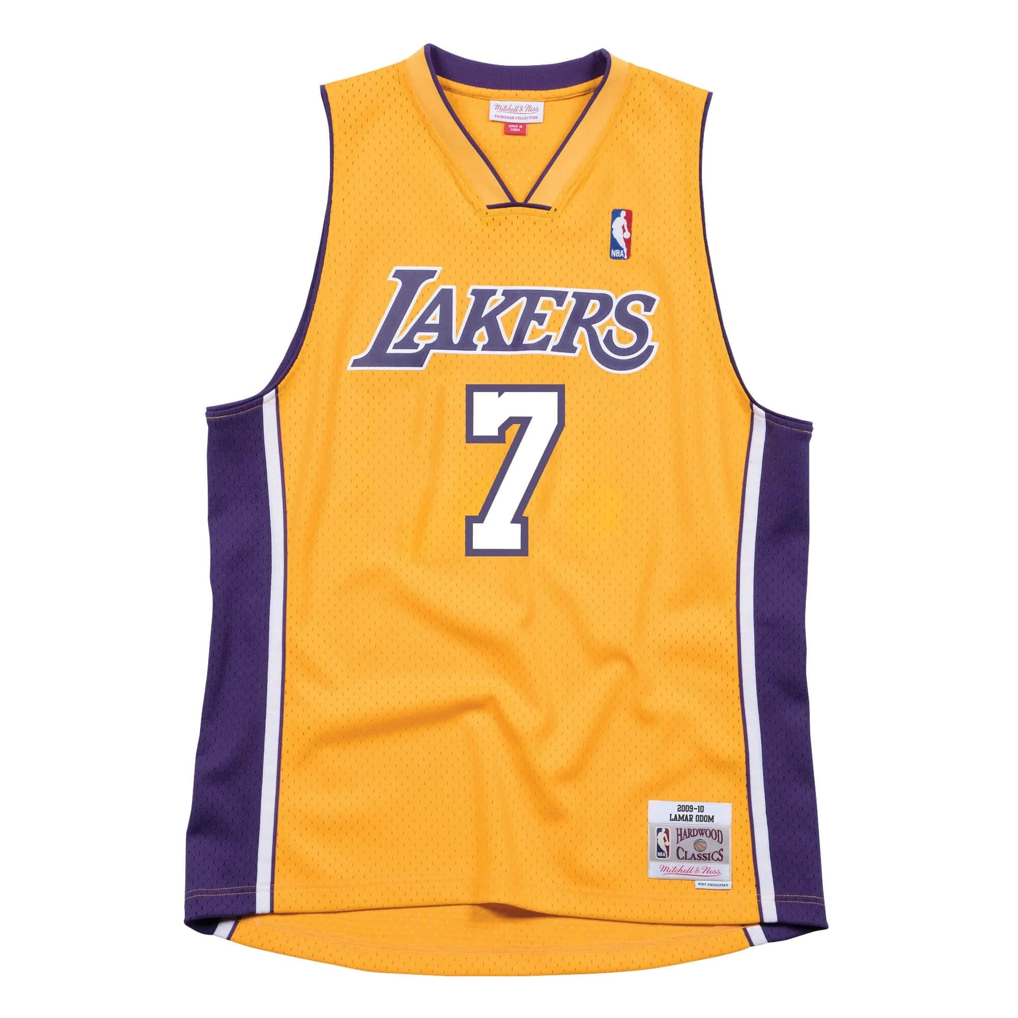 Dependable Mitchell Ness Men's NBA Swingman Jersey Los Angeles Lakers 2009 Lamar Odom Enhanced