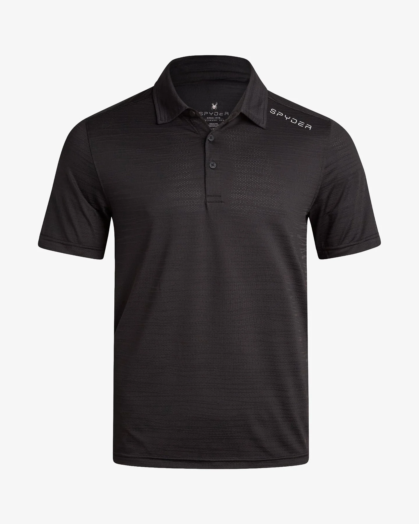 Breathable Men's Short Sleeve Jacquard - Black Optimized
