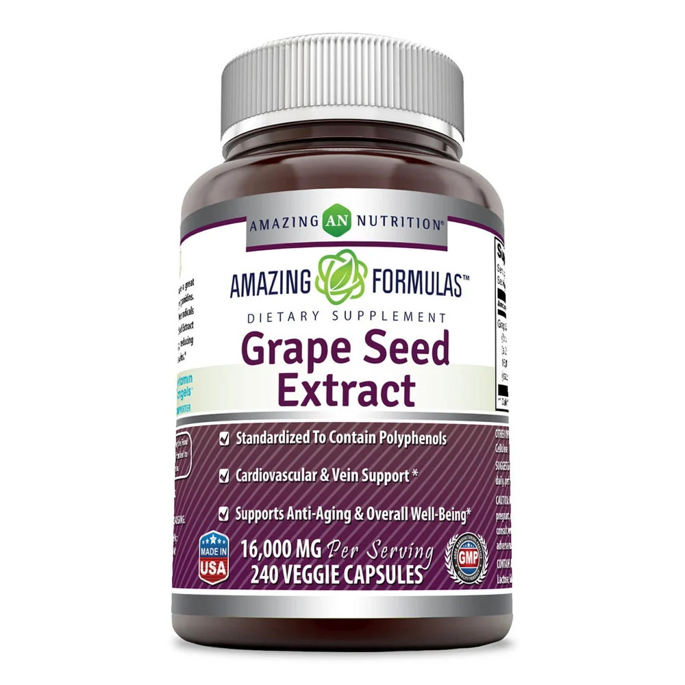 Smooth Nutrition Formulas Grapeseed Extract 16000Mg Veggie Capsules 240 Ea Fast