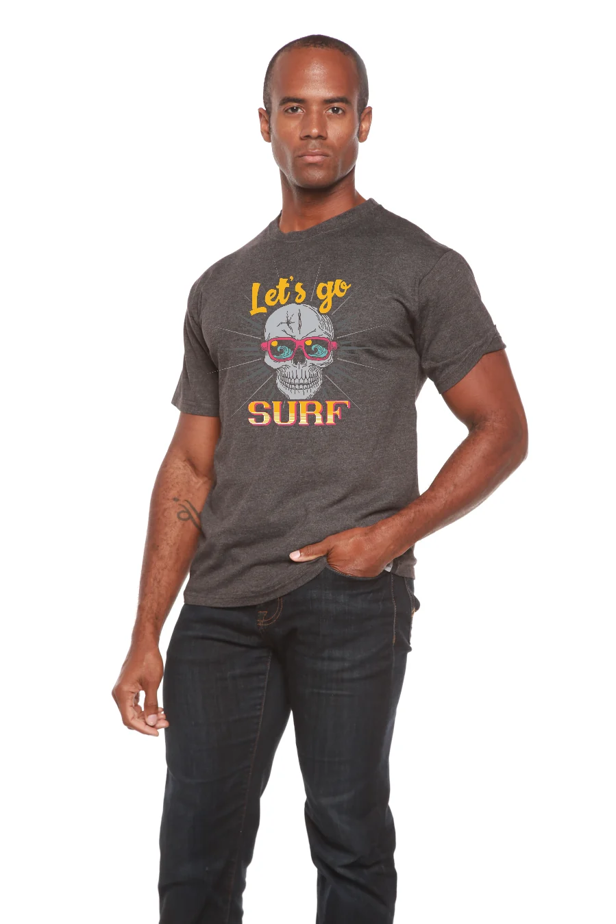 Outstanding Let s go SURF Men's Bamboo Viscose Organic Cotton Short Sleeve Graphic T-Shirt High-Performance