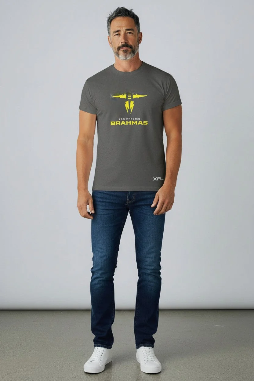 Convenient XFL Men's San Antonio Brahamas T-Shirt Green