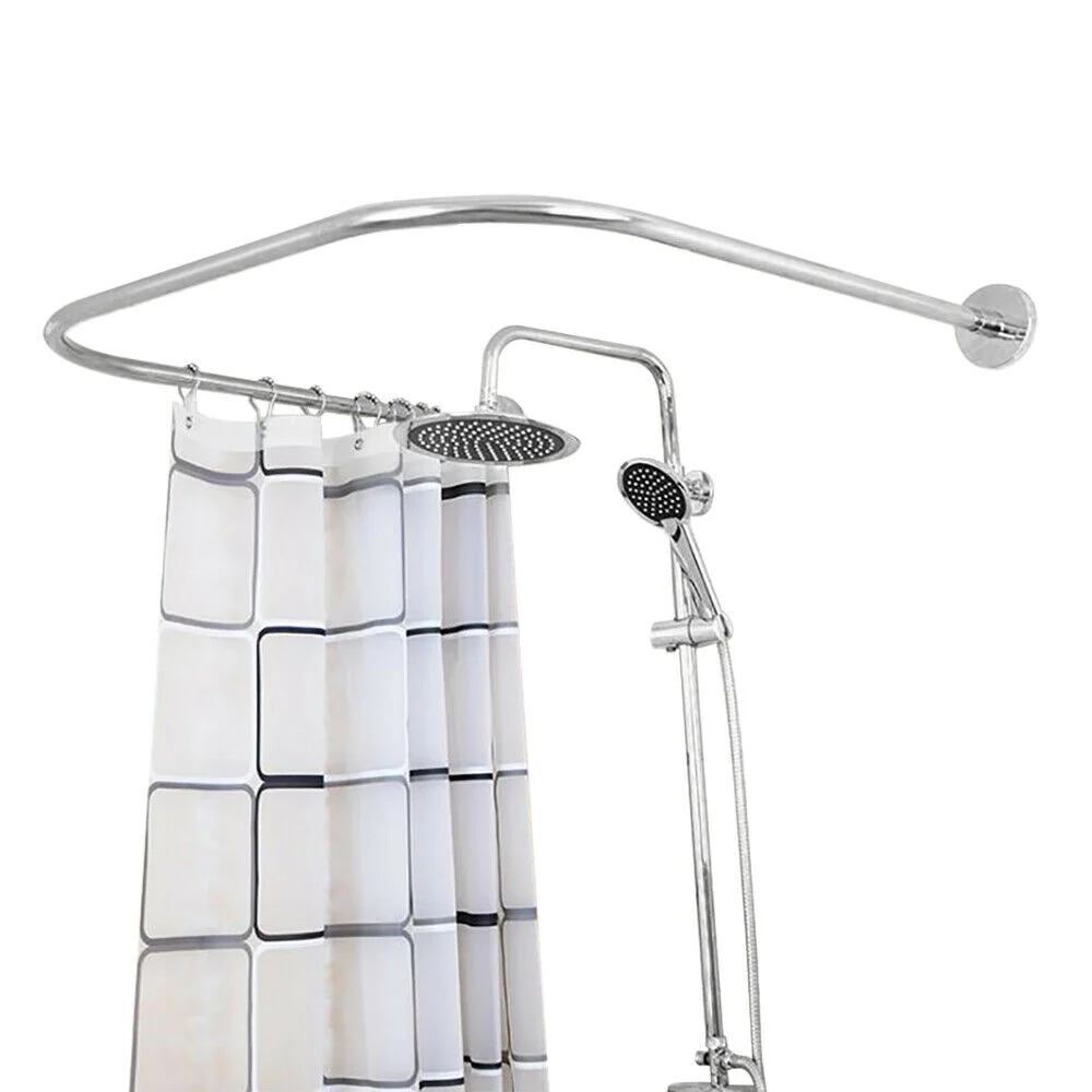 Soft Heavy Duty Curved Bathroom Shower Curtain Rod Safe