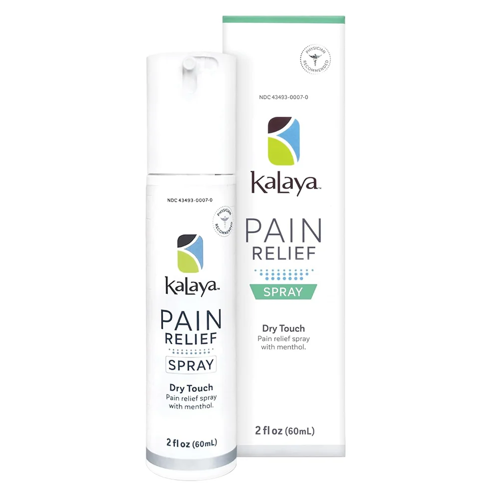 High-End Kalaya Pain Relief Spray Dry Touch with Menthol Fast Absorbing Pain Relief and Muscle Pain 2Oz 60ml Organic