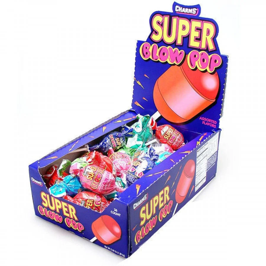 Trendy Charms Super Blow Pops Assorted Flavors 48 Ea Elite
