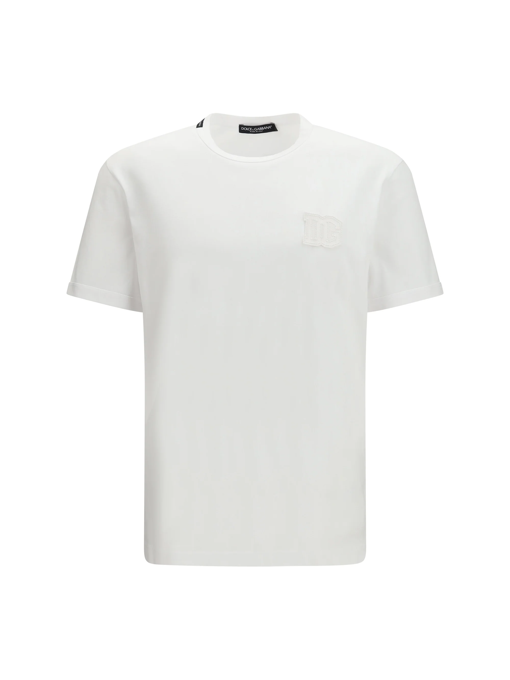 Fine Cotton T-Shirt With Patch Optical White Classic
