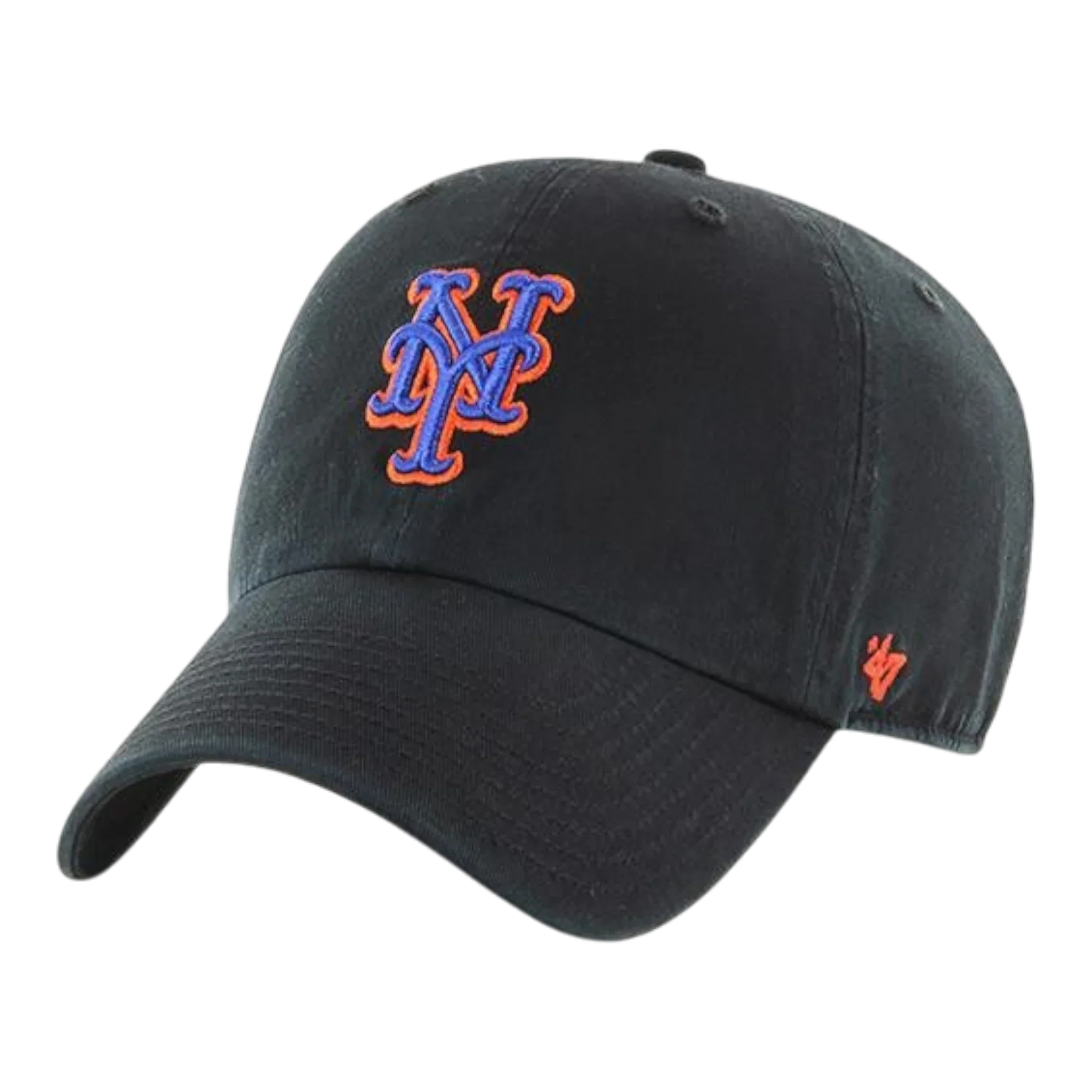 Trusted 47 Brand Clean Up New York Mets Strapback Hat — Black Adjustable Cap Reusable