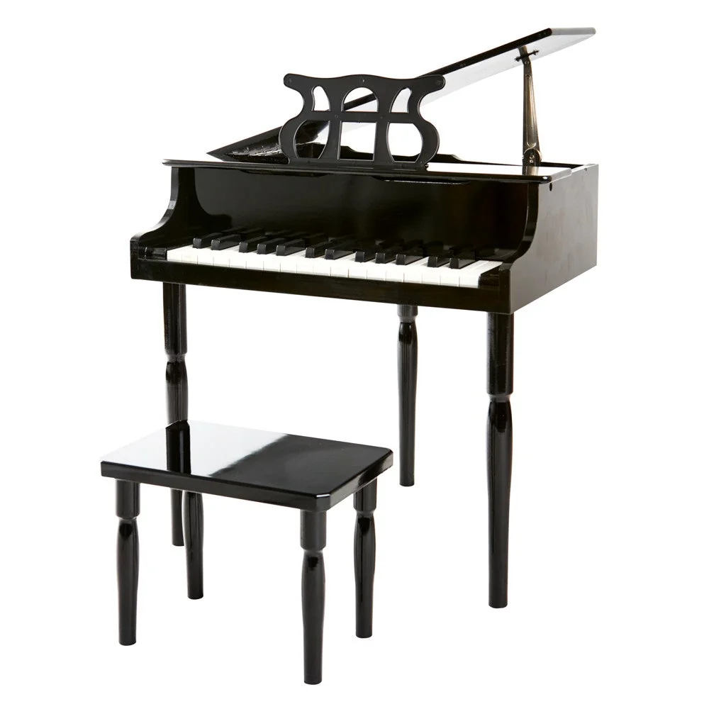 Classic Black 30 Key Toy Grand Piano with Bench Fashionable