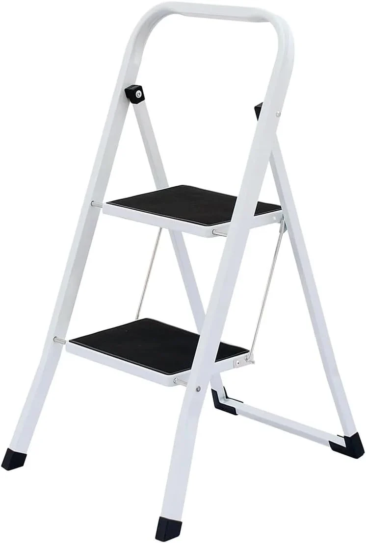 Practical Lightweight Folding Step Stools with Anti-Slip Pedal - 330lbs Capacity 2 or 3 Step High-End