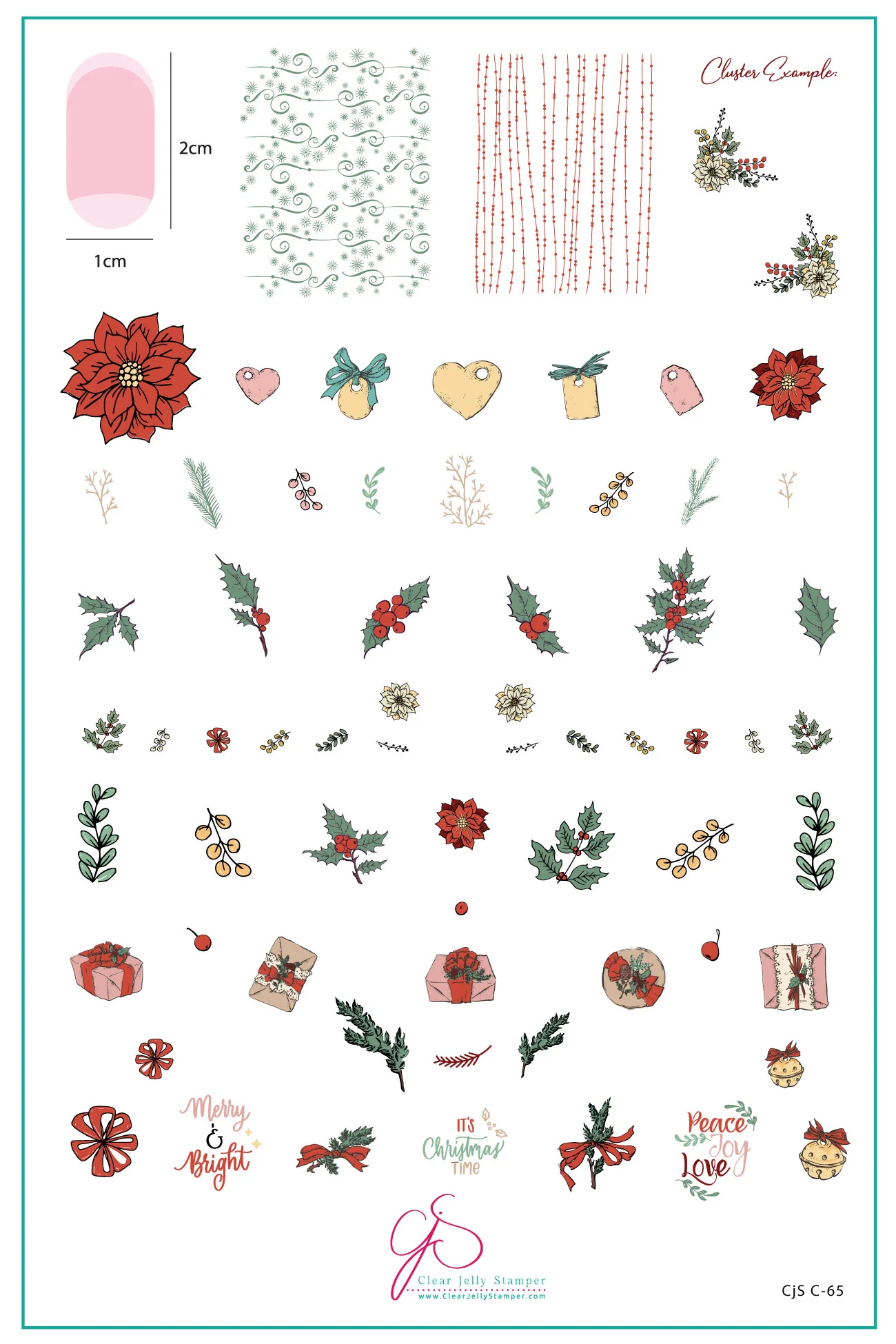 Efficient Christmas Gifts Greens CjSC-65 Steel Nail Art Stamping Plate - Clear Jelly Stamper Carefully Designed