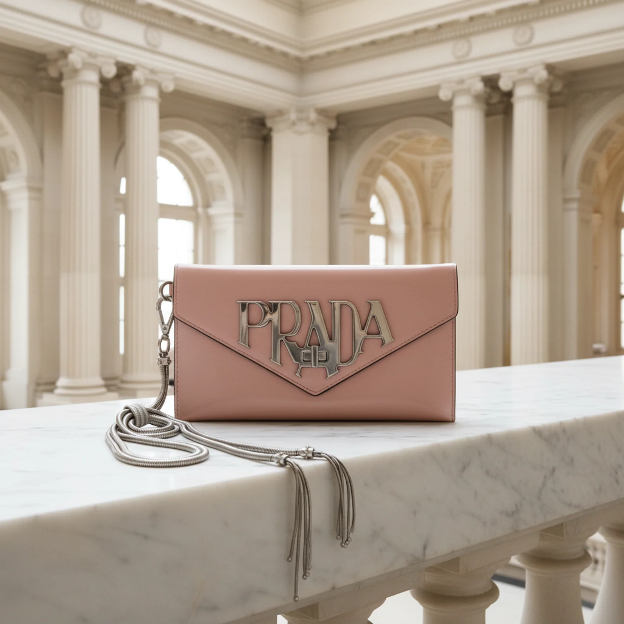 High-End Prada Envelope Chain · Leather Clutch Versatile