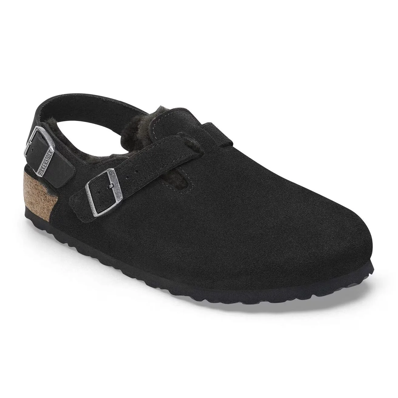 Versatile Birkenstock Unisex Tokio Inside Shearling Suede Leather Black Selected