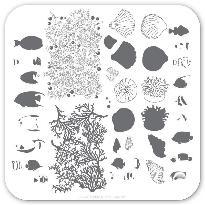 Relaxed Suzie's Underwater Tropical CjS LC-49 - CJS Small Stamping Plate Enhanced