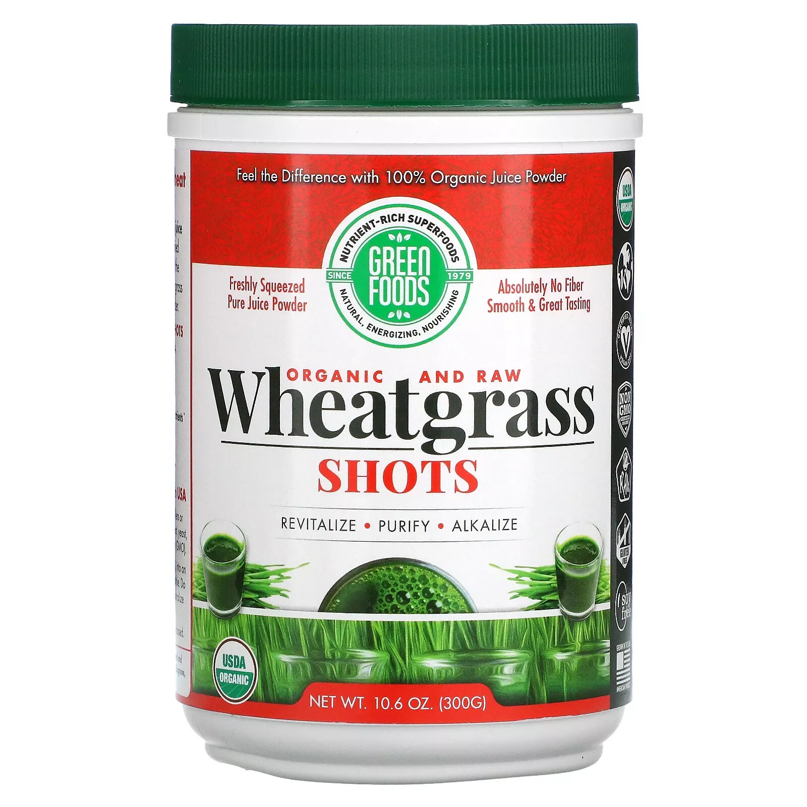 Flexible Green Foods Superfood Dietary Supplement Organic Wheat Grass Shots 10.6Oz 300g Dependable