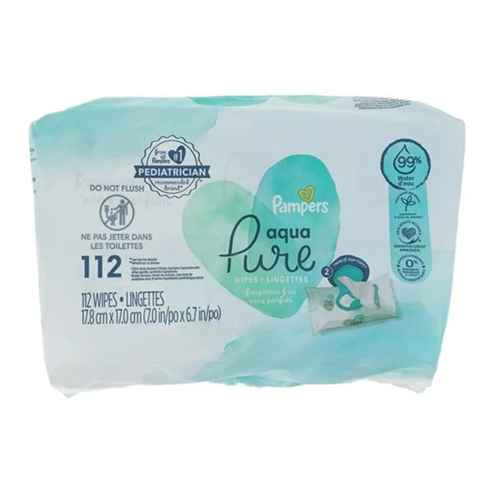 Responsible Pampers Aqua Pure Sensitive Baby Wipes Lingettes 112Ea Pack Of 4 World-Class