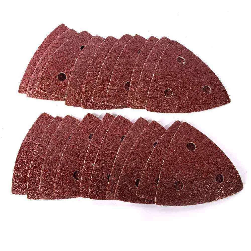 Specialty 20PC 60 Grit Triangle Sandpaper With Holes for Multi Tool Corner Sander Crafted