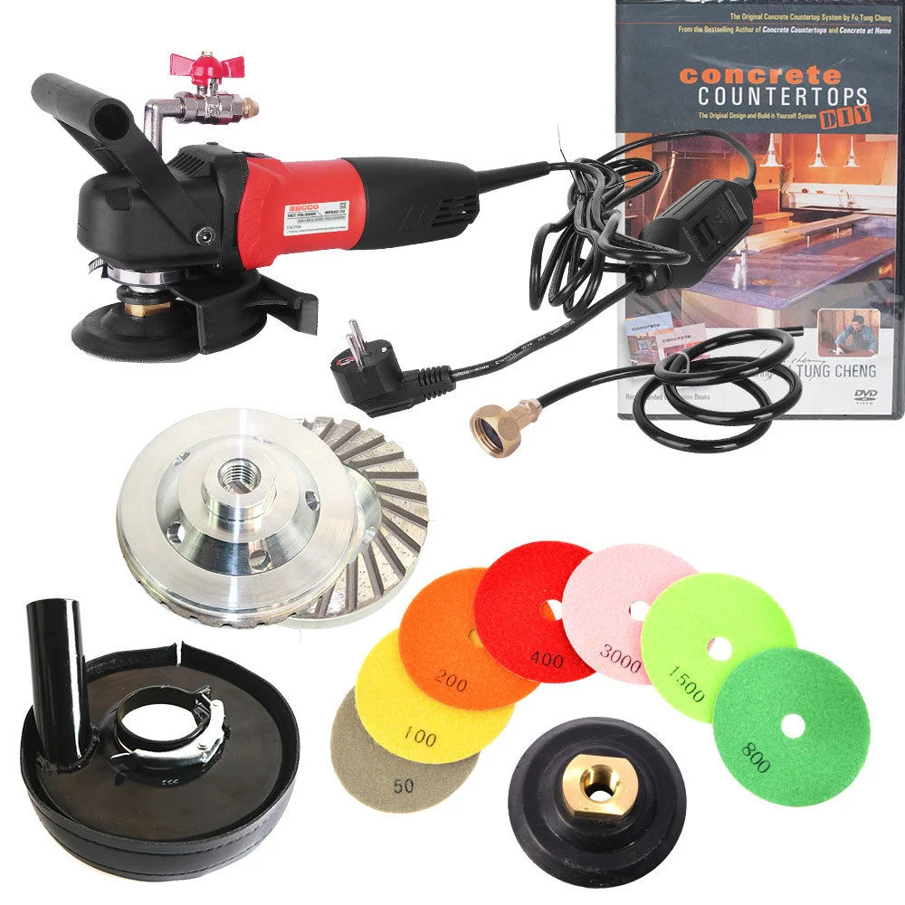 World-Class 220 Volt Electric Concrete Cement Diamond Wet Polishing Grinding Kit Polisher Unique