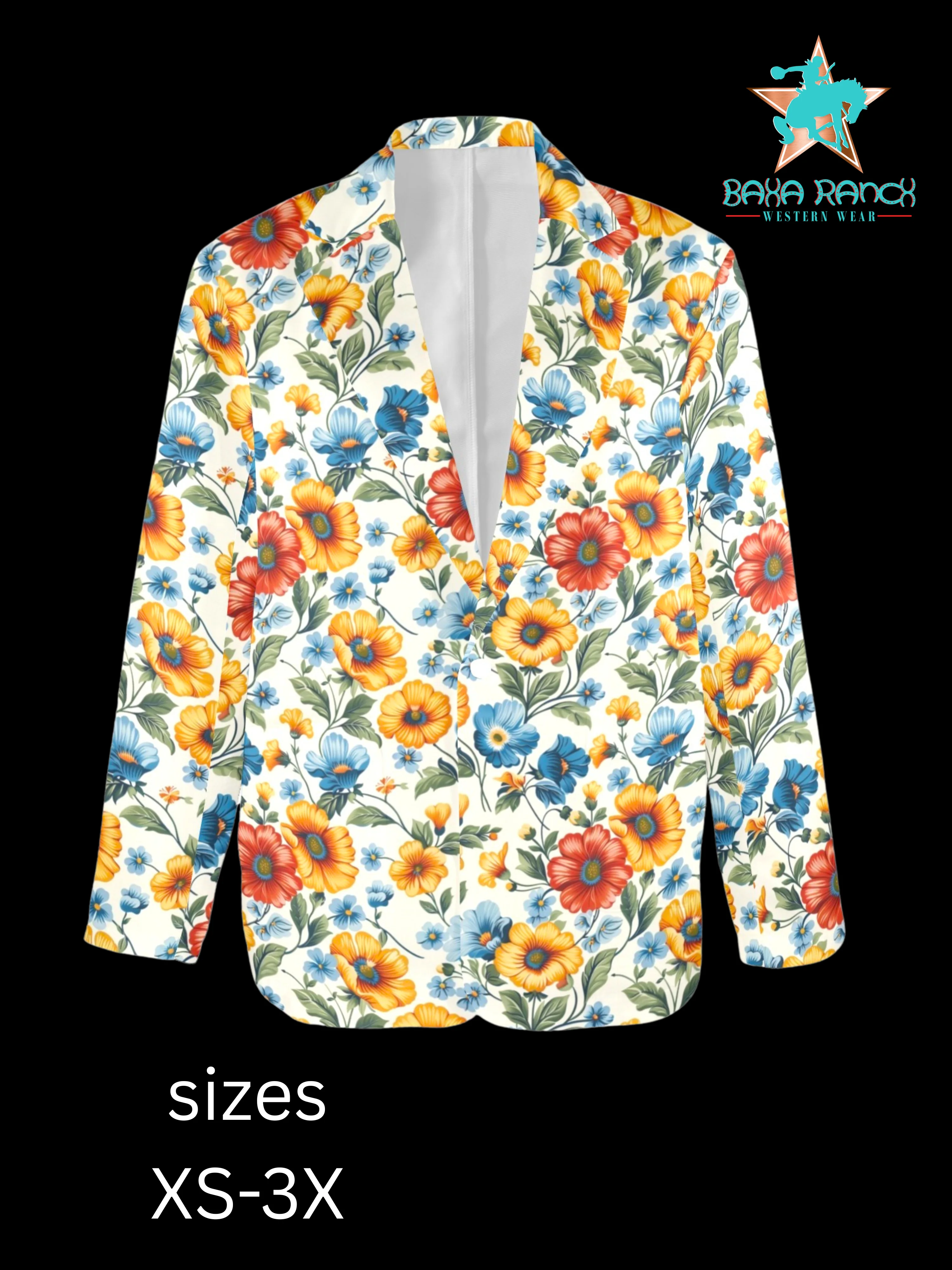 Professional Colores de Mexico Spring Mexico Florals Blazer Excellent
