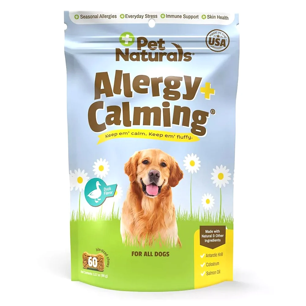 Original Design Pet Naturals Allergy Plus Calming Supplement Dog Chews Duck Flavor 3.17Oz 90g Innovative