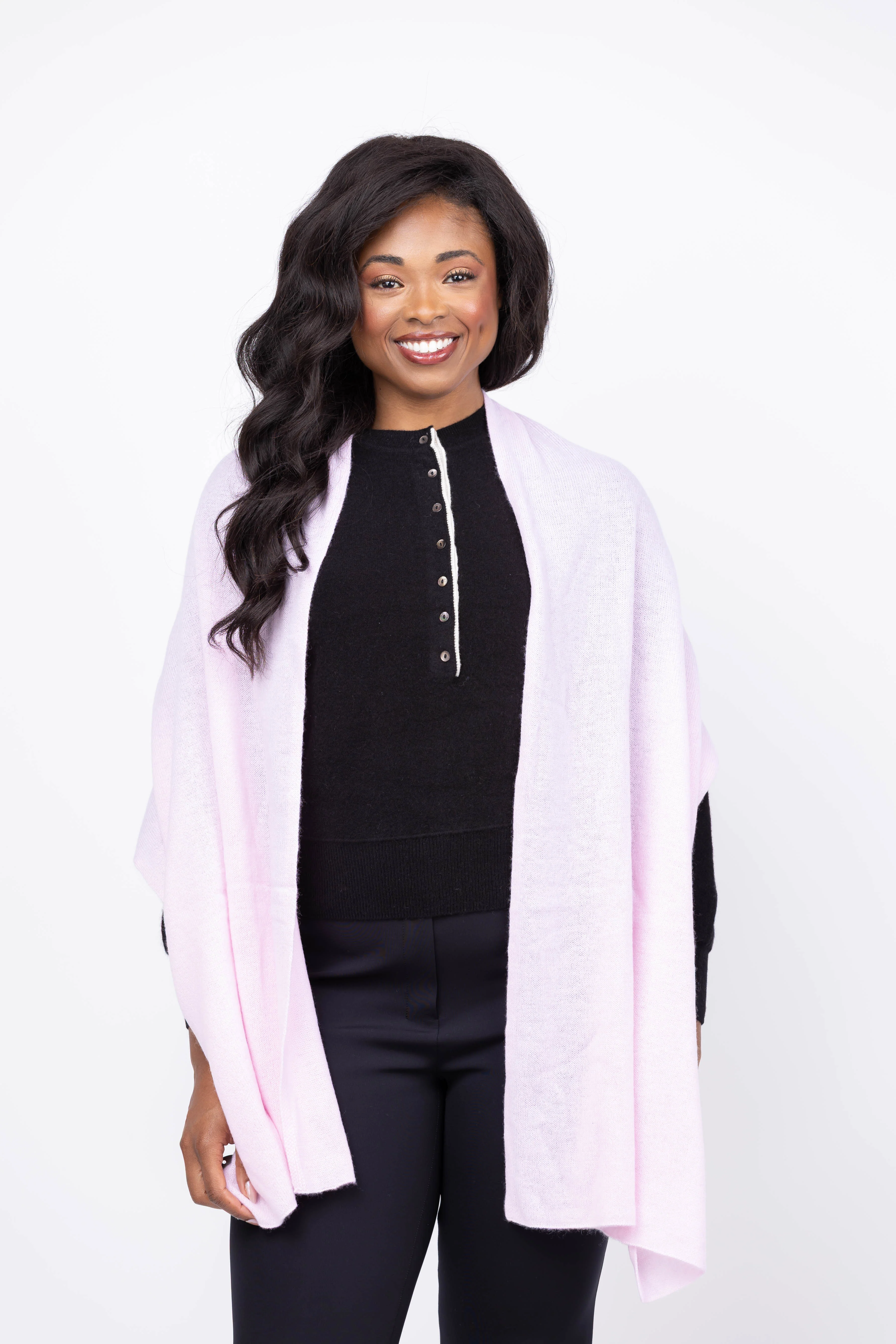 Responsible White Warren Cashmere Mini Scarf in Light Pink Organic