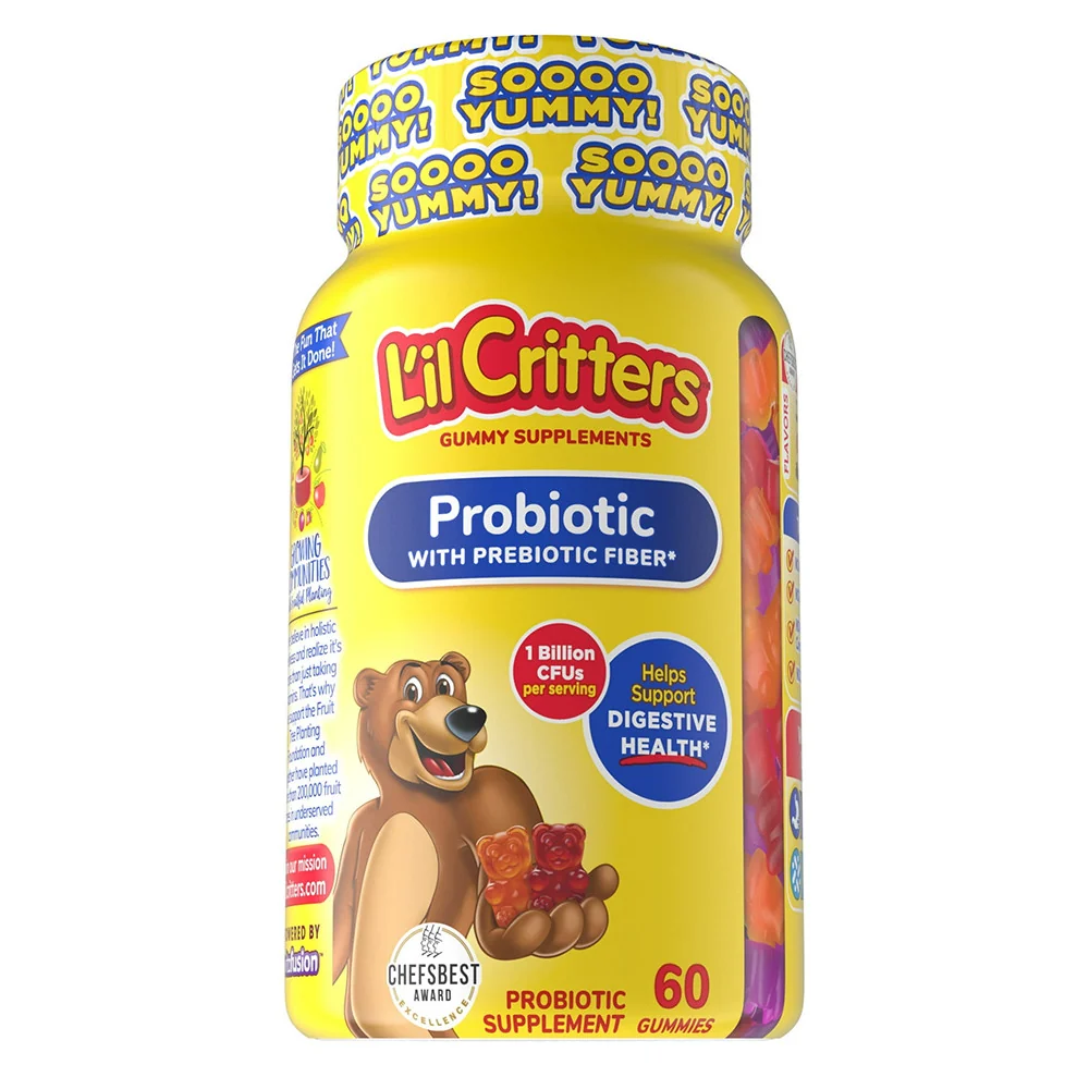 Effective Lil Critters Kids Probiotics Supplement Gummies for Digestive Health Support 60 Ea Consistent