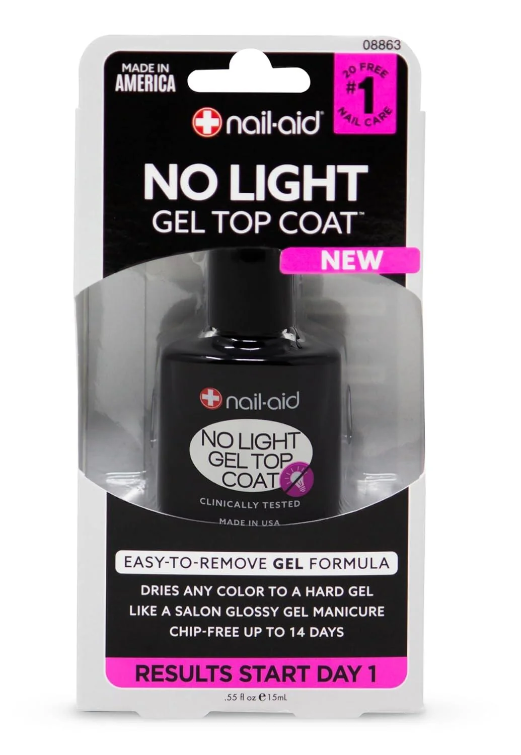 Expertly Made NAIL - AID NO LIGHT GEL TOP COAT Safe
