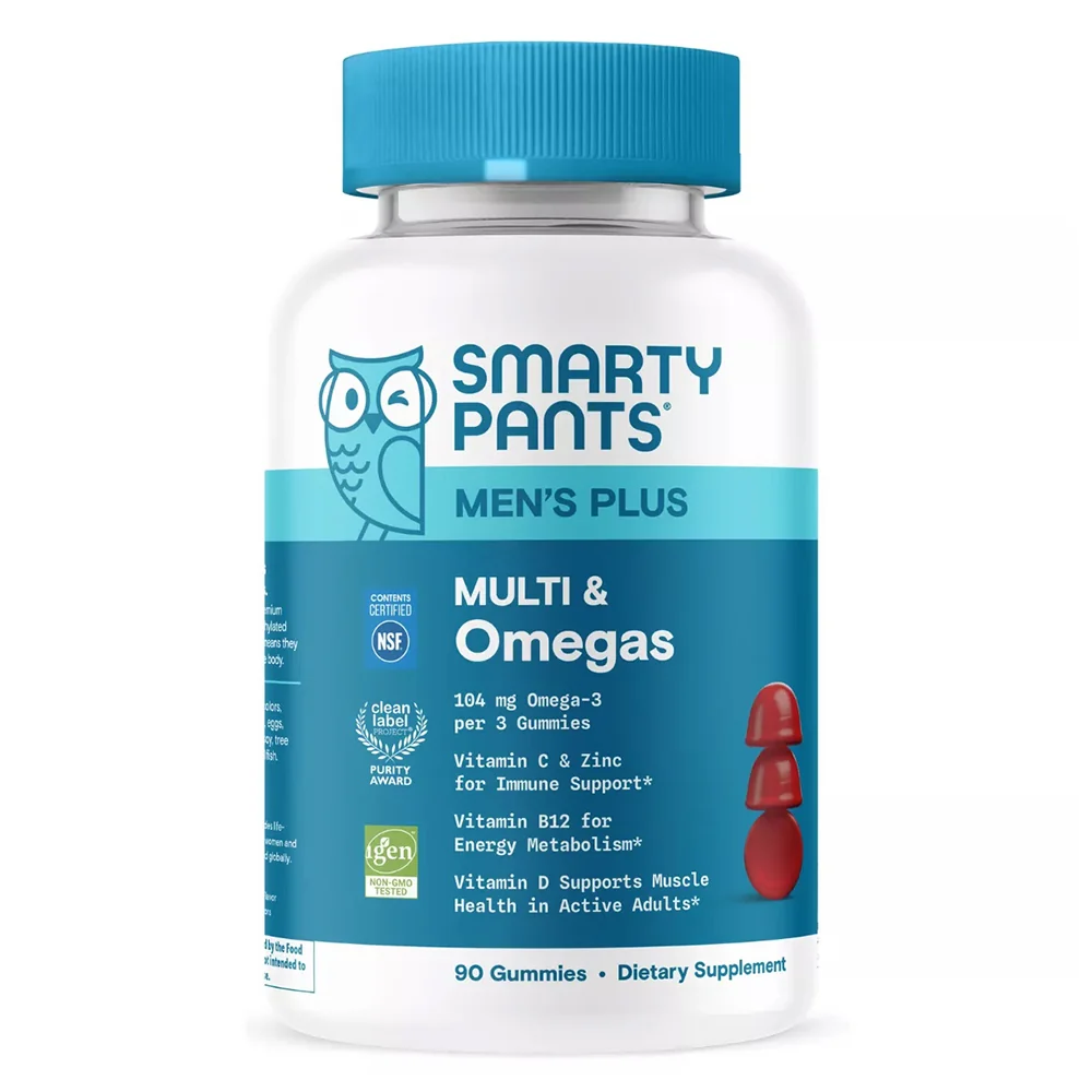 Contemporary SmartyPants Mens Plus Multivitamin and Omegas Dietary Supplement Gummies 90Ea Optimized