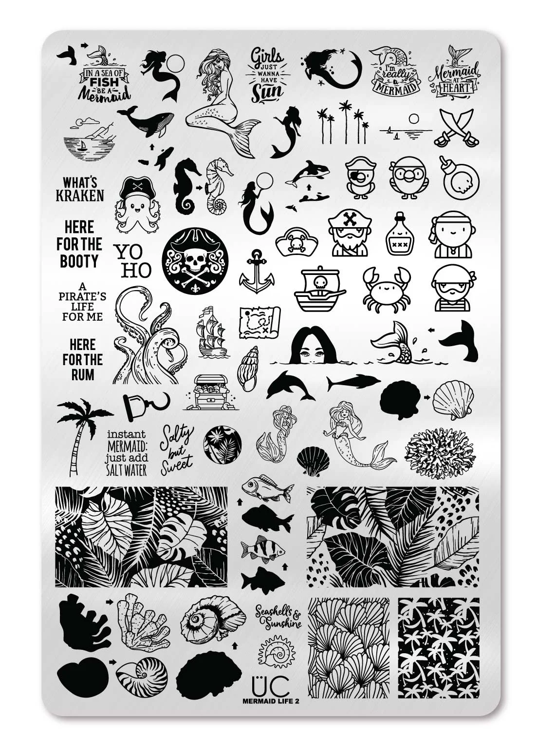 Unique Mermaid Life 2 - Uber Chic Stamping Plate Organic