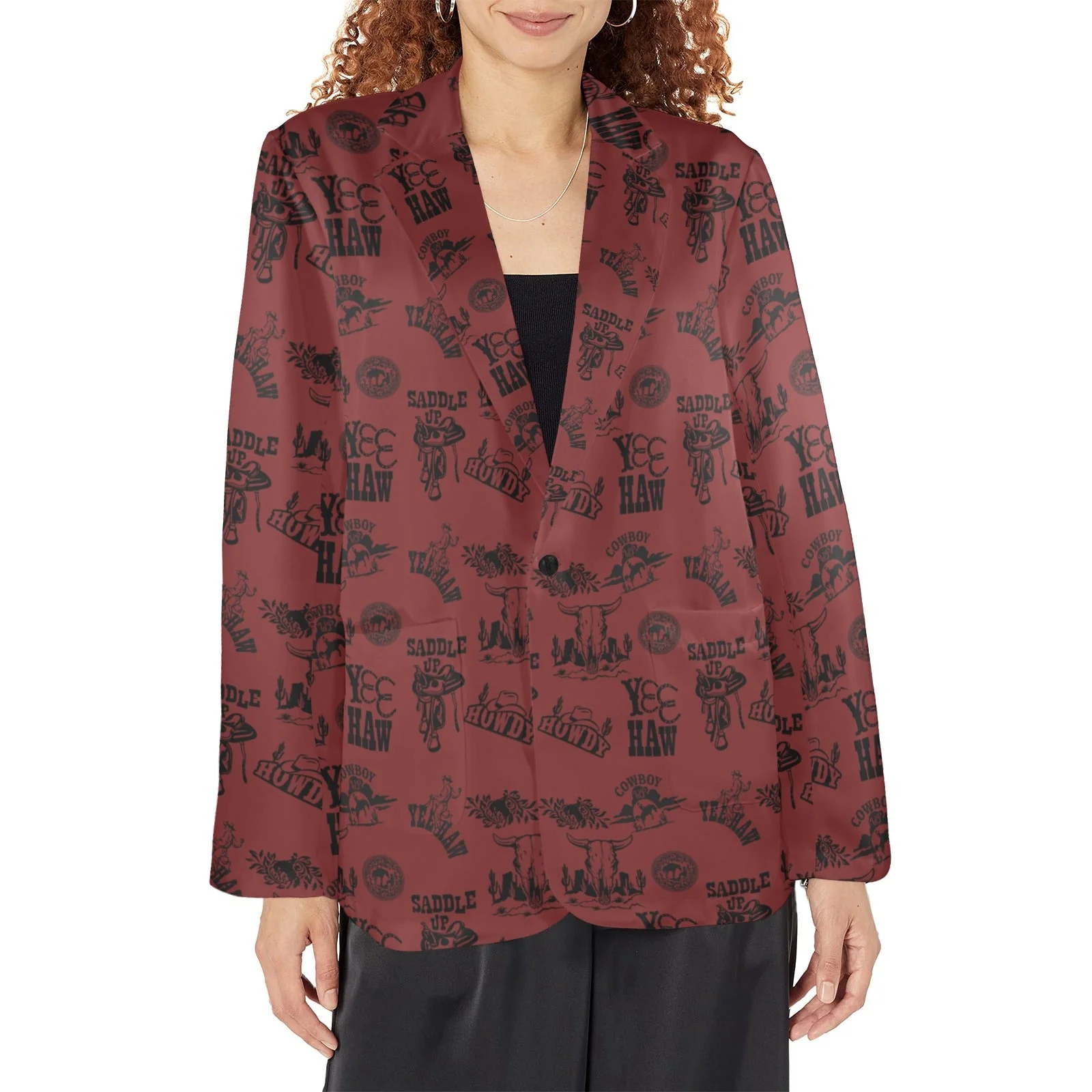 Next-Generation Baha Ranch Burgandy Cowboy Women's Western Blazer Consistent