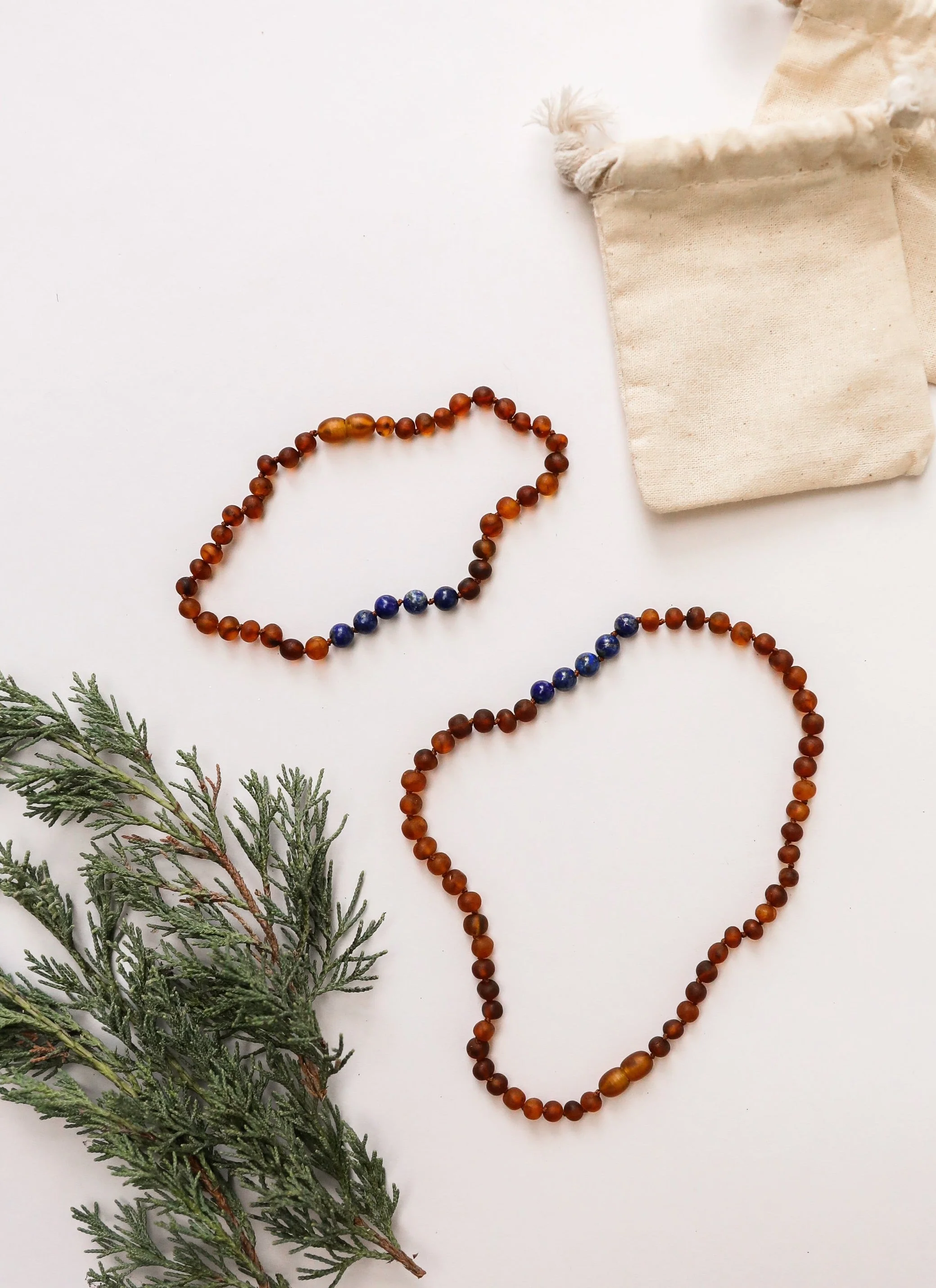 World-Class Raw Cognac Baltic Amber Lapis Necklace Set Next-Generation
