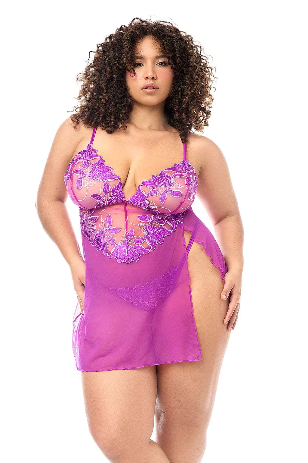 Fine Crafted Mapale 7614X Women's Babydoll with Matching Panty Azalea Fashionable