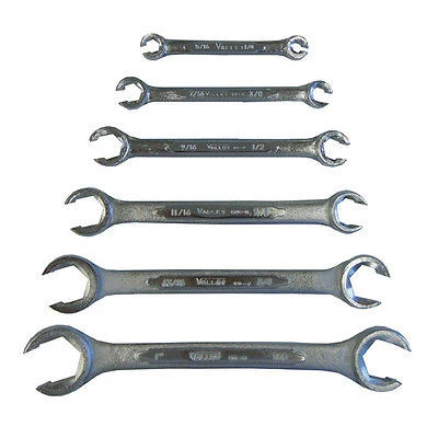 Professional 6 Piece SAE Flaring Nut Wrench Set Solid