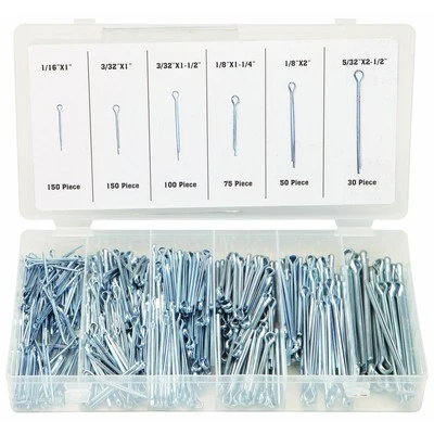 Breathable 555 Piece Steel Metal Cotter Kotter Key Pin Assortment Kit Set Organic