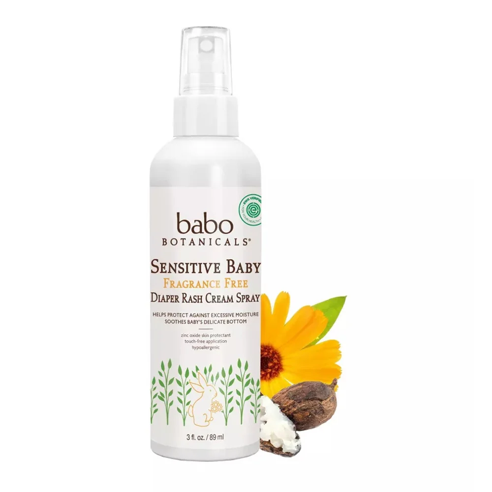 Traditional Babo Botanicals Sensitive Spray Diaper Cream Fragrance 3 Oz Soft