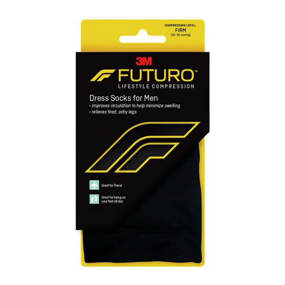 Environmentally Friendly Futuro Mens Dress Socks for Men Medium Firm Compression Black 1 Pair Durable