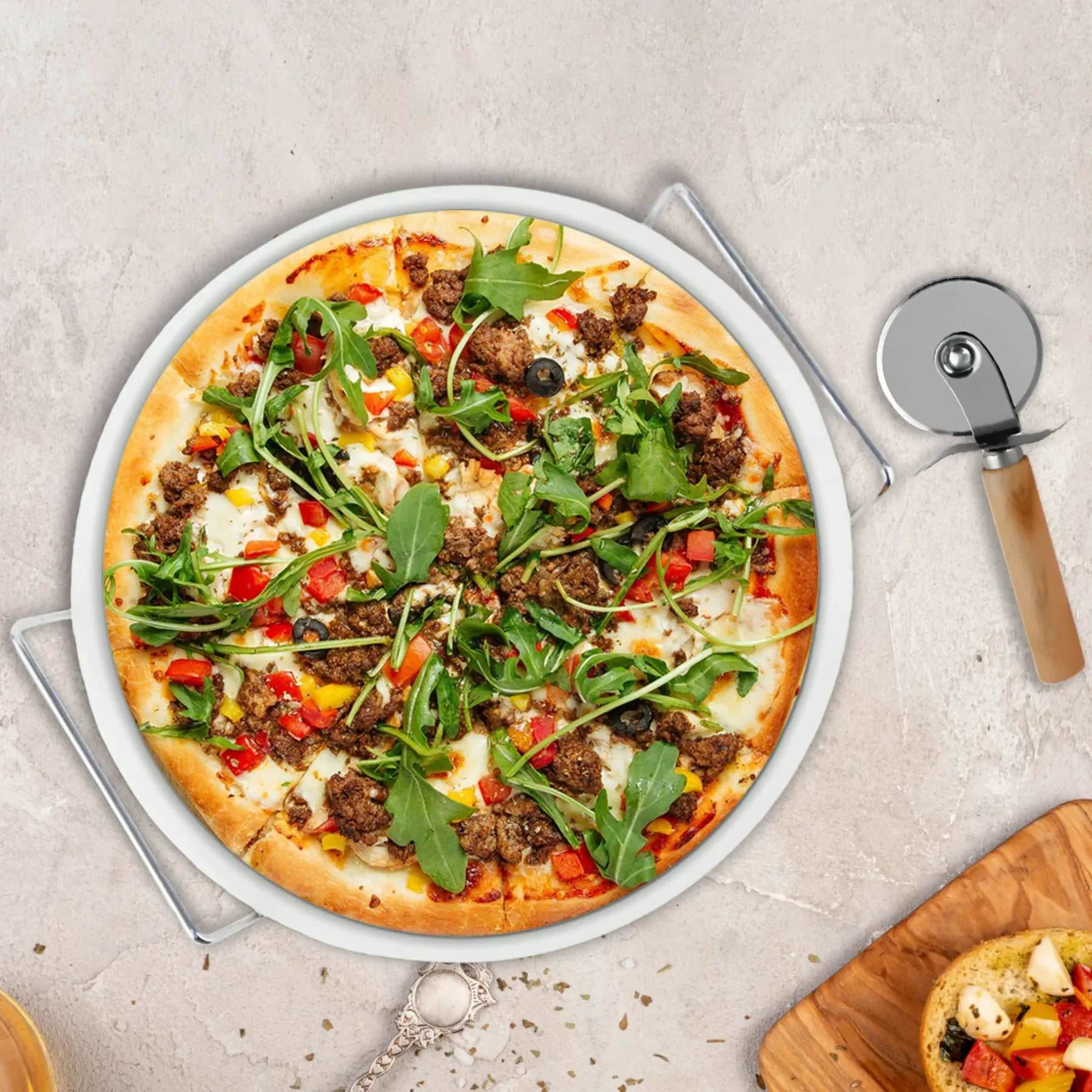 Breathable Le Regalo 3 Piece Pizza Stone Set Crafted