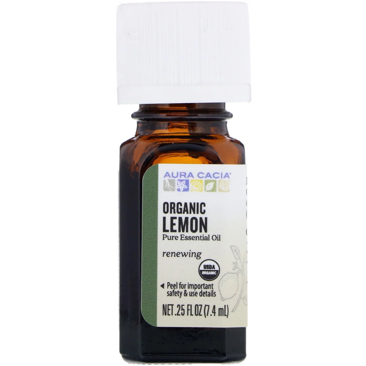 Top-Quality Aura Cacia Aromatherapy Organic Essential Oil Lemon 0.25 Oz Certified