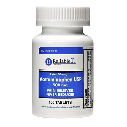 Breathable Reliable 1 Extra Strength Acetaminophen USP 500 mg Tablets 100 Ea Official