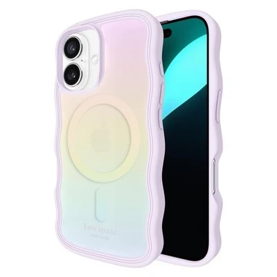 Original Kate Spade New York Iphone 16 Case - Compatible With Magsafe - Designer Phone Case - Wavy Opal Iridescent Enhanced