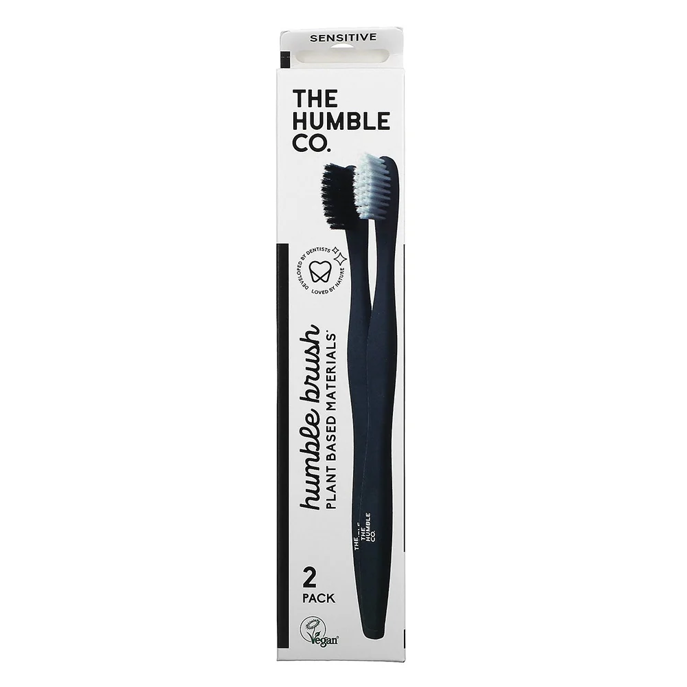 Innovative The Humble Co Plant Based Toothbrush Sensitive White and Black 2 Ea Exclusive
