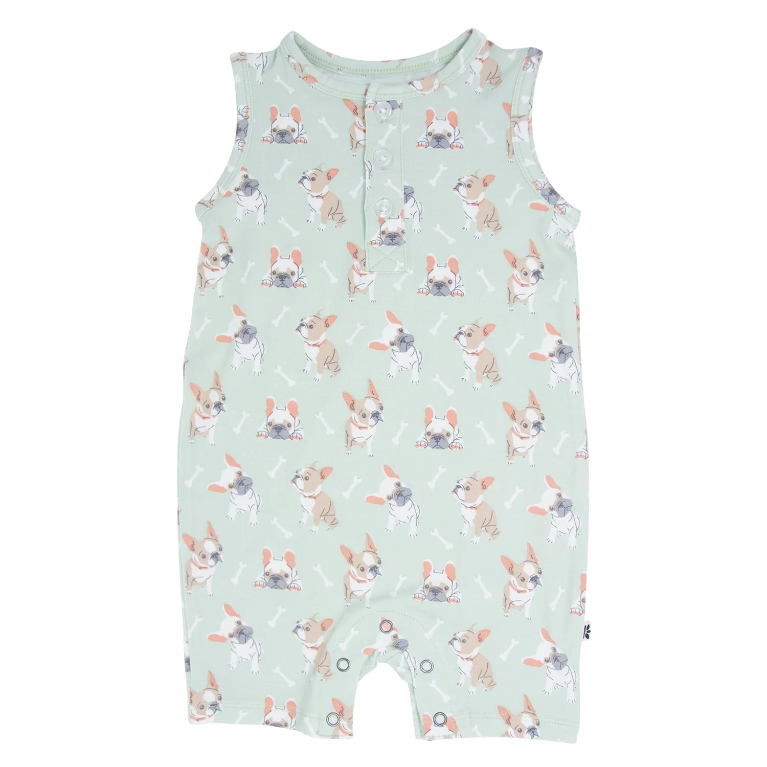 Next-Generation Mint Frenchie Puppy Tank Romper Convenient
