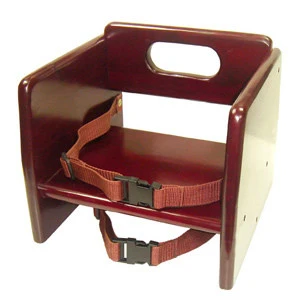 Verified Cherry Wood Finish Wooden Food Restaurant Child Toddler Baby Booster Seat Chair Genuine