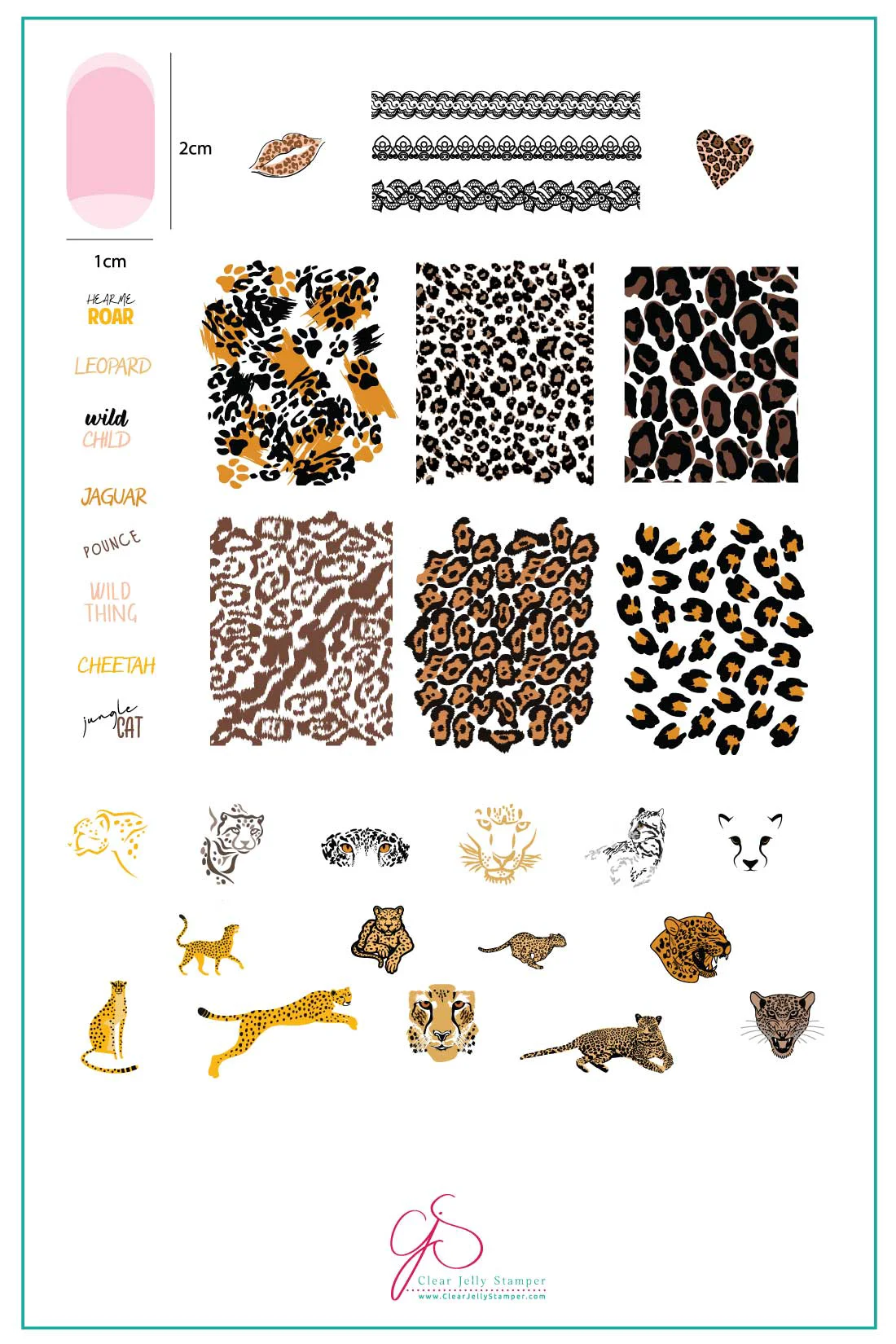 Exclusive Wild Kingdom – Cheetah CjS-176 - Clear Jelly Stamping Plate Relaxed