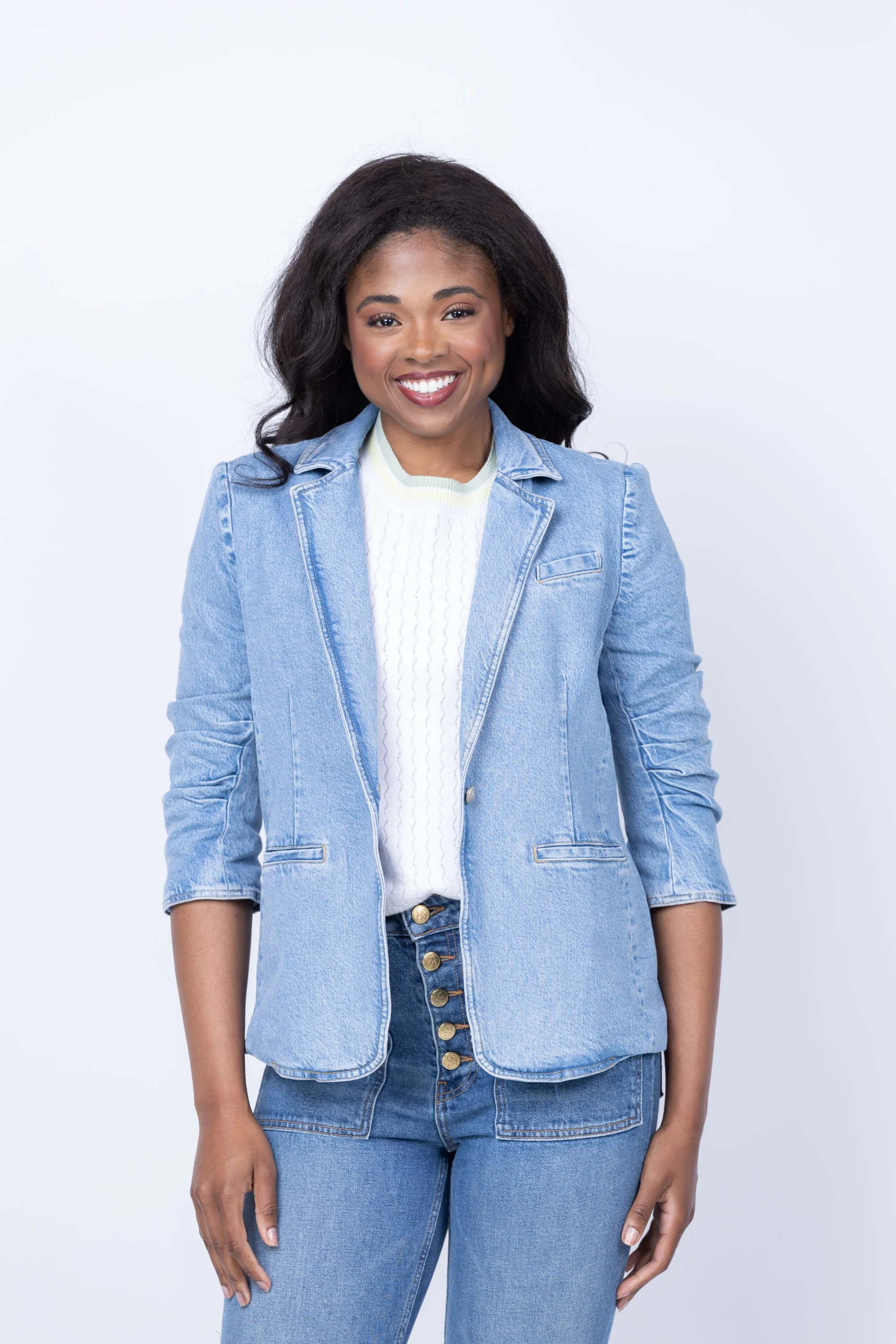 Consistent Cinq a Sept Denim Khloe Blazer Clean