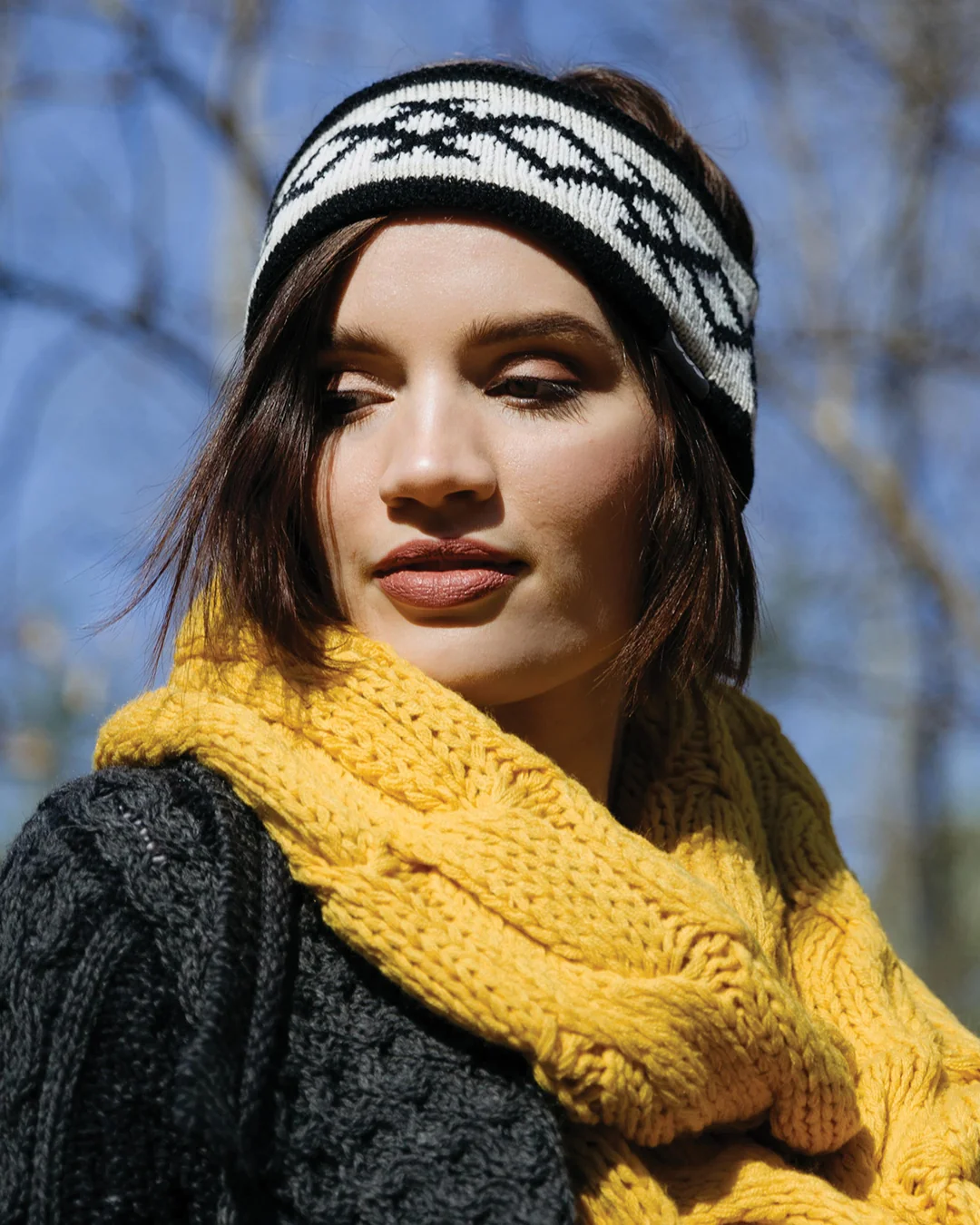 Optimized Apres Ski Diamond Knit Headband Elegant
