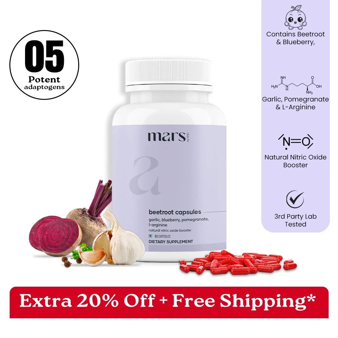 Trendy Mars Natural Nitric Oxide Booster Powered by Beetroot Garlic Blueberry Pomegranate L-Arginine Breathable