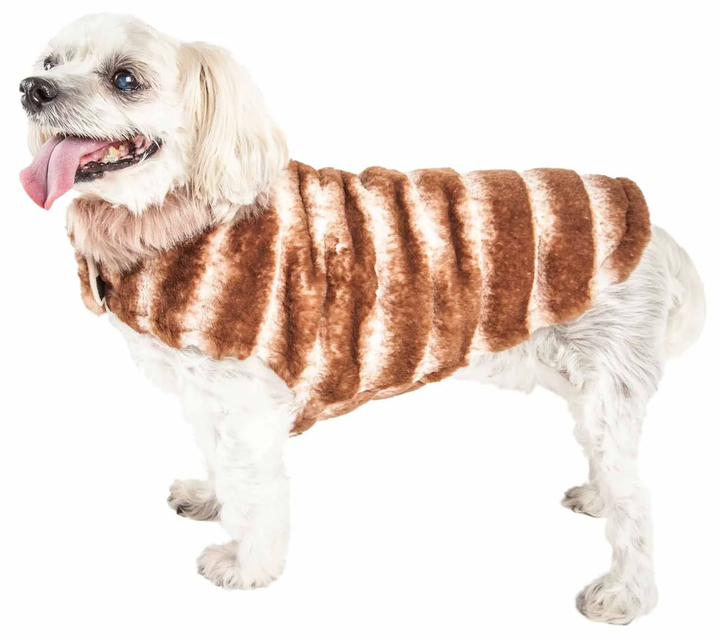 Soft Pet Life Luxe 'Tira-Poochoo' Tiramisu Patterned Mink Dog Coat Jacket Stylish