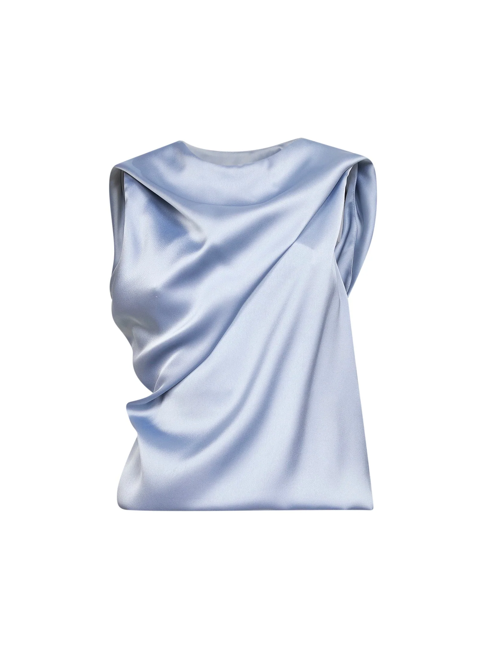 Sustainable Draped Top Powder Blue Refined
