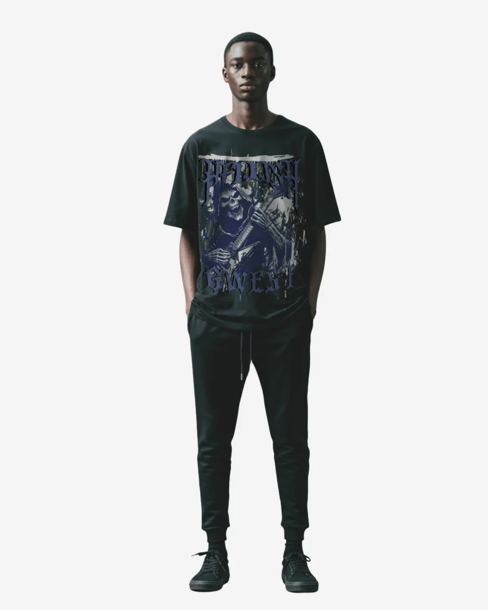 Unique G West Hellish Chords Oversized T-Shirt Mens High-Grade