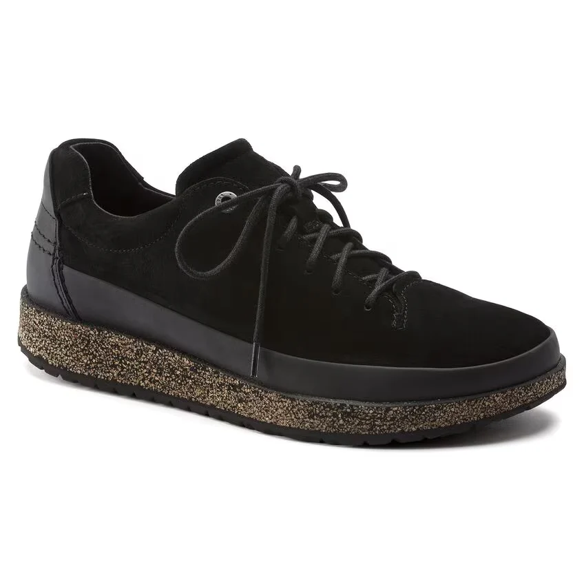 Breathable Birkenstock Honnef Low Suede Leather Black Optimized