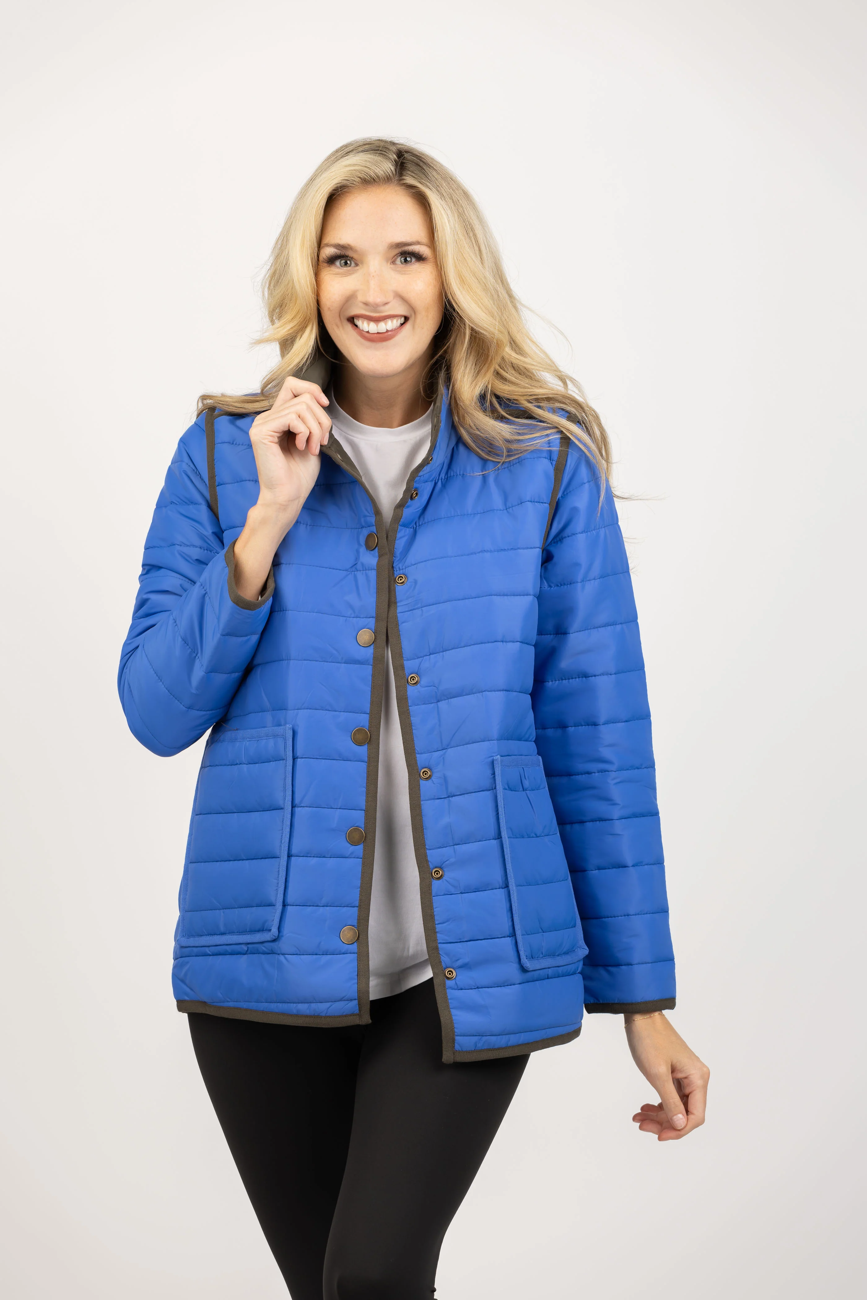 Specialty Nic Zoe Allovette Reversible Jacket in Blue Multi Luxury